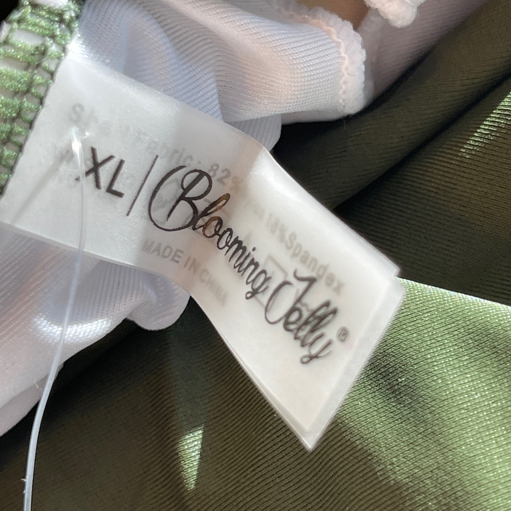 BLOOMINGJELLY One Piece Swimsuit Lace Vintage Halter In Hunter Green XL - Picture 12 of 12
